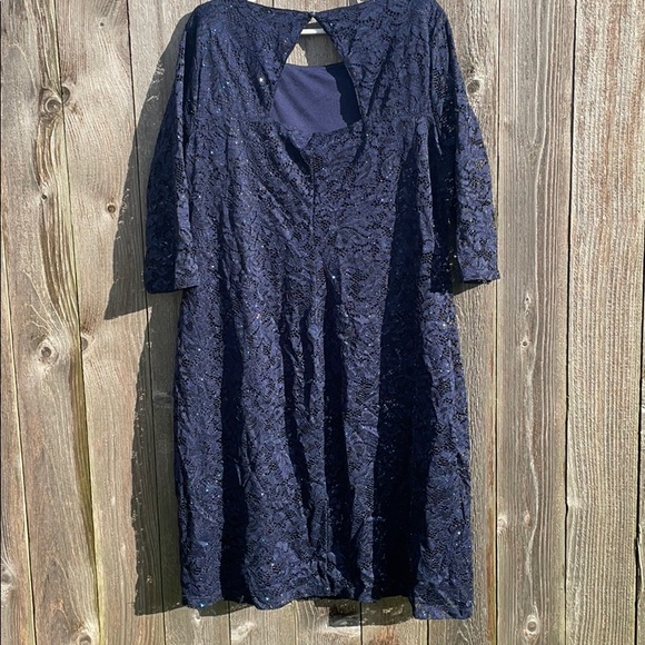 NWT - 2x formal navy dress, 3/4 sleeve - Picture 2 of 6